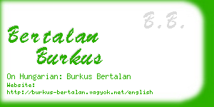 bertalan burkus business card